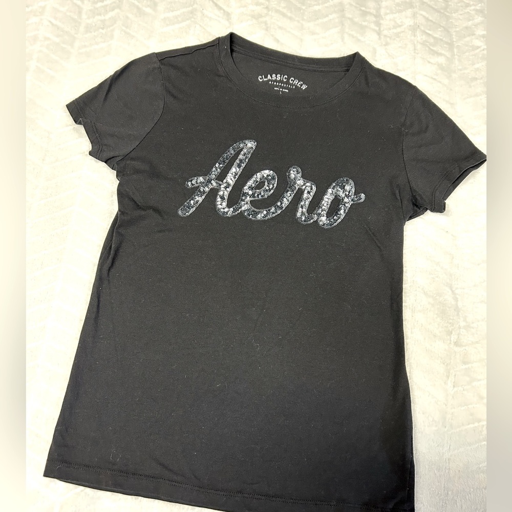 Aeropostale t-shirt AERO, sequins juniors L crew
